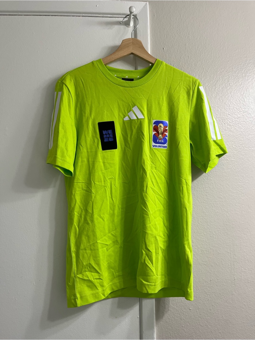 adidas Men’s Neon Yellow-Green Short Sleeve Volunteer Tee
